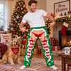 Naughty Elf Christmas Illusion Pajama Pants – Funny Candy Stripe Print