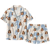 Boho Ivory Organic Collage Custom Short Pajama Set