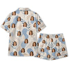 Boho Ivory Organic Collage Custom Short Pajama Set