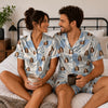 Boho Ivory Organic Collage Custom Short Pajama Set