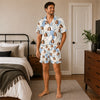 Boho Ivory Organic Collage Custom Short Pajama Set