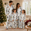 Chic White Sketch Scatter Custom Long Pajama Set for Pet Lovers