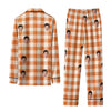 Classic Orange Gingham Grid Custom Long Pajama Set