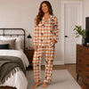 Classic Orange Gingham Grid Custom Long Pajama Set