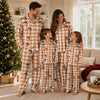 Classic Orange Gingham Grid Custom Long Pajama Set