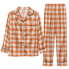 Classic Orange Gingham Grid Custom Long Pajama Set