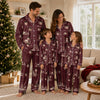 Cozy Deep Burgundy Cottage Silhouettes Custom Long Pajama Set