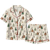 Cozy Ivory Pine Sprig Scatter Custom Short Pajama Set