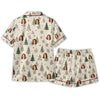 Cozy Ivory Pine Sprig Scatter Custom Short Pajama Set