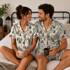 Cozy Ivory Pine Sprig Scatter Custom Short Pajama Set