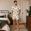 Cozy Ivory Pine Sprig Scatter Custom Short Pajama Set