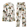 Cozy Ivory White Still Life Custom Long Pajama Set for Cat Lovers