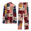 Cozy Multicolor Patchwork Medley Custom Long Pajama Set for Dog Lovers