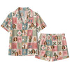 Cozy Pastel Multicolor Quilted Patchwork Custom Short Pajama Set