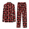 Cozy Red Black Tartan Grid Custom Long Pajama Set