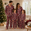 Cozy Red Black Tartan Grid Custom Long Pajama Set