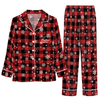 Cozy Red Black Tartan Grid Custom Long Pajama Set