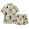 Cozy Sage Green Gingham Holly Toss Custom Short Pajama Set