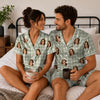 Cozy Sage Green Gingham Holly Toss Custom Short Pajama Set