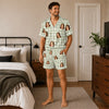 Cozy Sage Green Gingham Holly Toss Custom Short Pajama Set