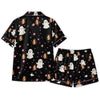 Cute Black Starry Figures Custom Short Pajama Set