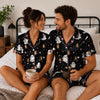 Cute Black Starry Figures Custom Short Pajama Set