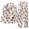 Cute Ivory Ribbon Doodles Custom Long Pajama Set