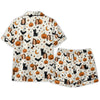 Cute Ivory Silhouette Medley Custom Short Pajama Set