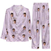 Cute Lavender Medallion Pattern Custom Long Pajama Set