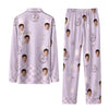 Cute Lavender Medallion Pattern Custom Long Pajama Set