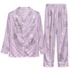 Cute Lavender Medallion Pattern Custom Long Pajama Set