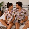 Cute Light Pink Rounded Motifs Custom Short Pajama Set