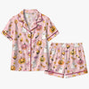 Cute Light Pink Rounded Motifs Custom Short Pajama Set