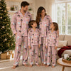 Cute Peach Pink Floral Faces Custom Long Pajama Set for Pet Lovers