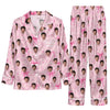 Cute Pink Bow Scatter Custom Long Pajama Set