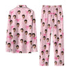 Cute Pink Bow Scatter Custom Long Pajama Set