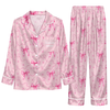 Cute Pink Bow Scatter Custom Long Pajama Set