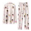 Cute Pink Crown Scatter Custom Long Pajama Set
