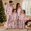 Cute Pink Fruit Print Custom Long Pajama Set