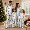 Cute White Baby Blue Toy Scatter Custom Long Pajama Set