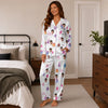 Cute White Balloon Scatter Custom Long Pajama Set