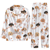 Cute White Face Print Custom Long Pajama Set for Dog Lovers