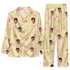 Cute Yellow Motif Mix Custom Long Pajama Set