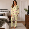 Cute Yellow Motif Mix Custom Long Pajama Set