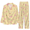Cute Yellow Motif Mix Custom Long Pajama Set