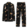 Dreamy Black Cosmic Scatter Custom Long Pajama Set