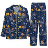 Dreamy Blue Orbital Scatter Custom Long Pajama Set