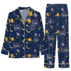 Dreamy Blue Orbital Scatter Custom Long Pajama Set