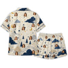 Dreamy Ivory Landscape Layers Custom Short Pajama Set