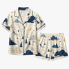 Dreamy Ivory Landscape Layers Custom Short Pajama Set